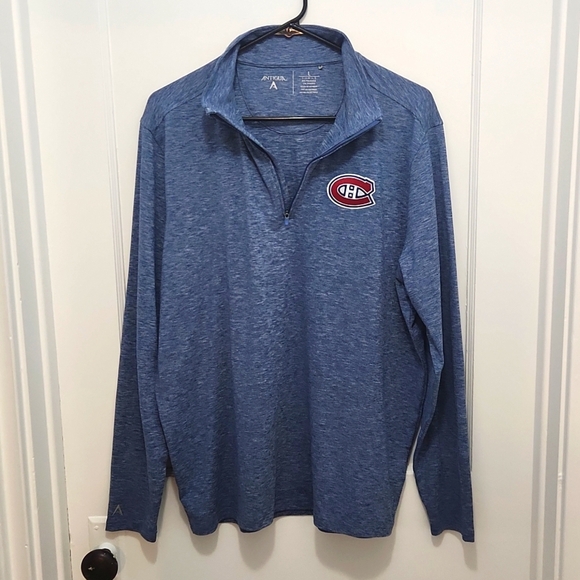 Antigua NHL Montreal Canadiens Men's Long Sleeve Quarter Zip Pullover - Picture 5 of 8